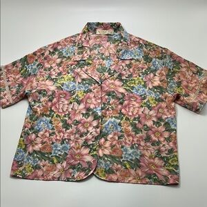 Victoria's Secret Gold label Pajama Top Vintage Floral retro soft girl Granny